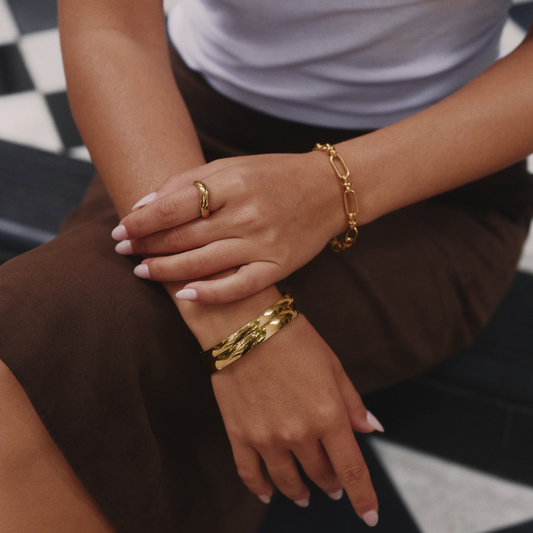 Large Stacking Bangle - Gold