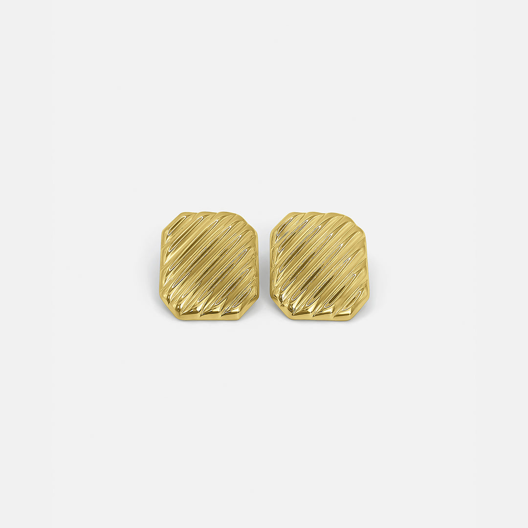 Ribbed Earrings Gold