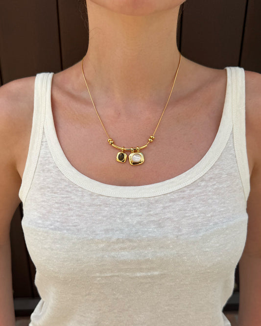 Double Gemstone Necklace