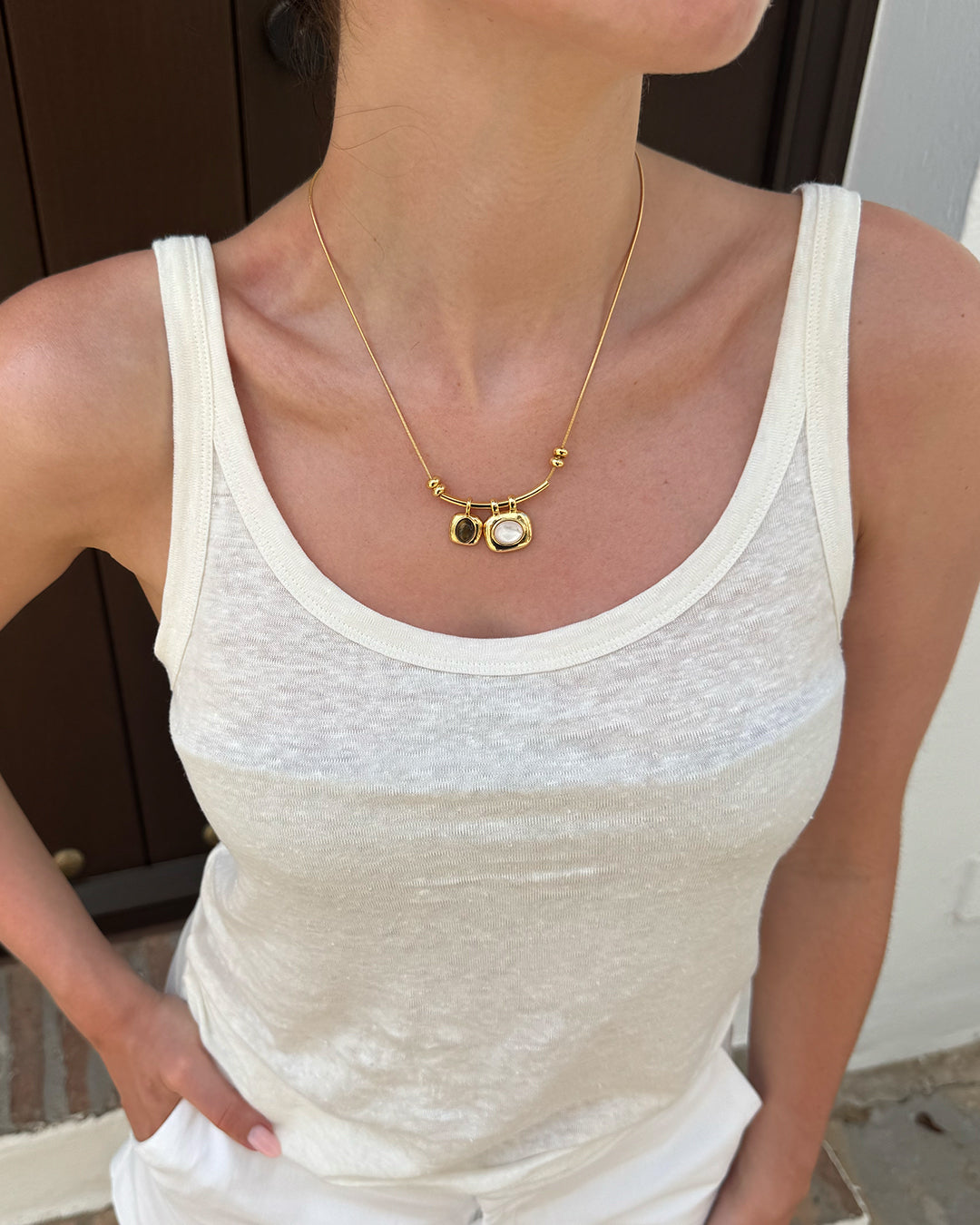Double Gemstone Necklace