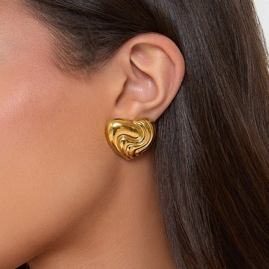 Textured Heart Earrings