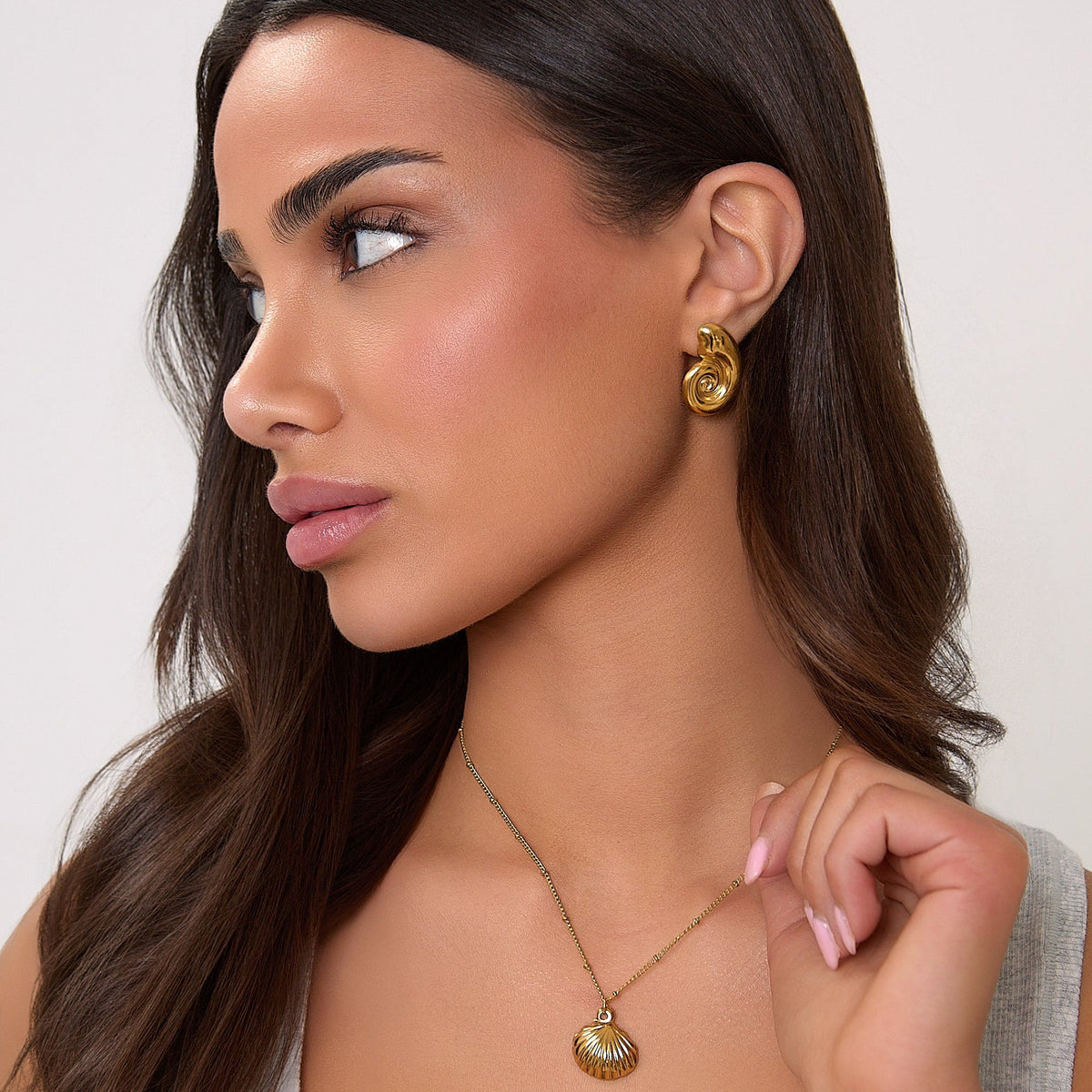 Gold Seashell Earrings