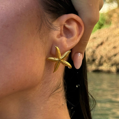 Gold Starfish Earrings