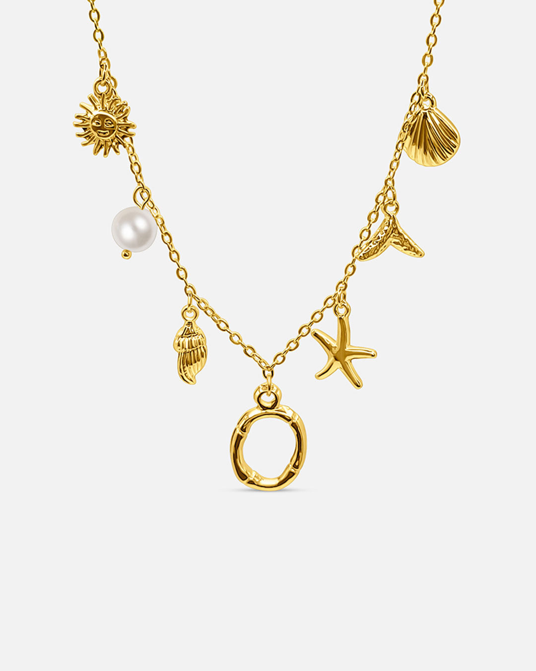 Gold Ocean Letter Necklace