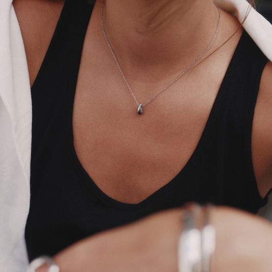 Mini Drop Necklace - Silver