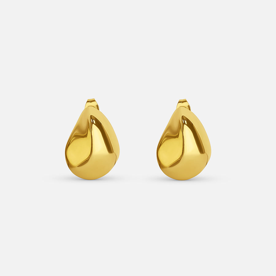 Pebble Tear Drop Earring - Gold