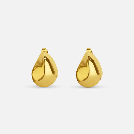Pebble Tear Drop Earring - Gold