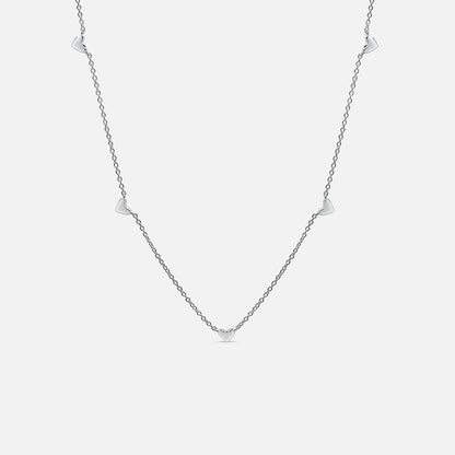Fine Heart Charm Necklace - Silver