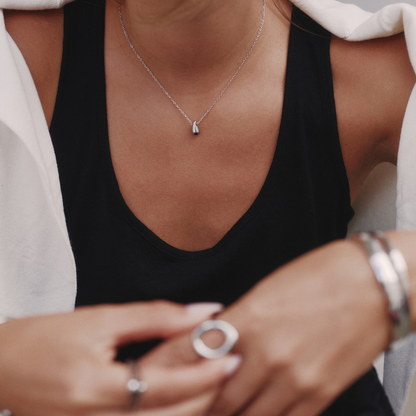 Mini Drop Necklace - Silver