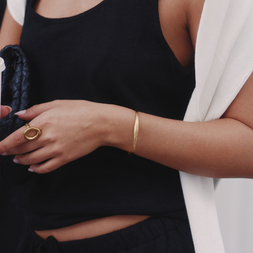 Gold Curved Bracelet