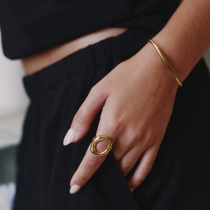 Gold Curved Bracelet