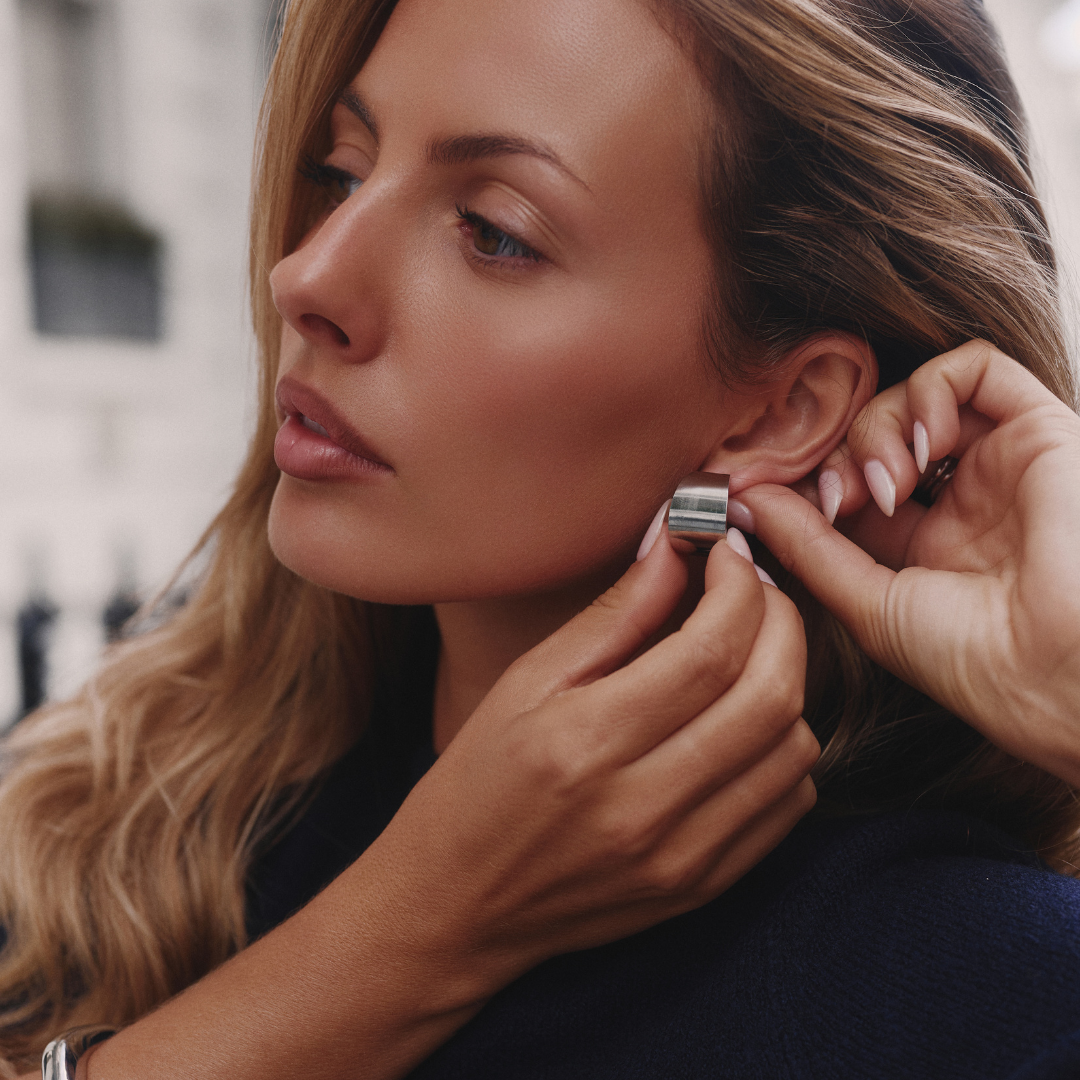 Glossy Hoops Silver