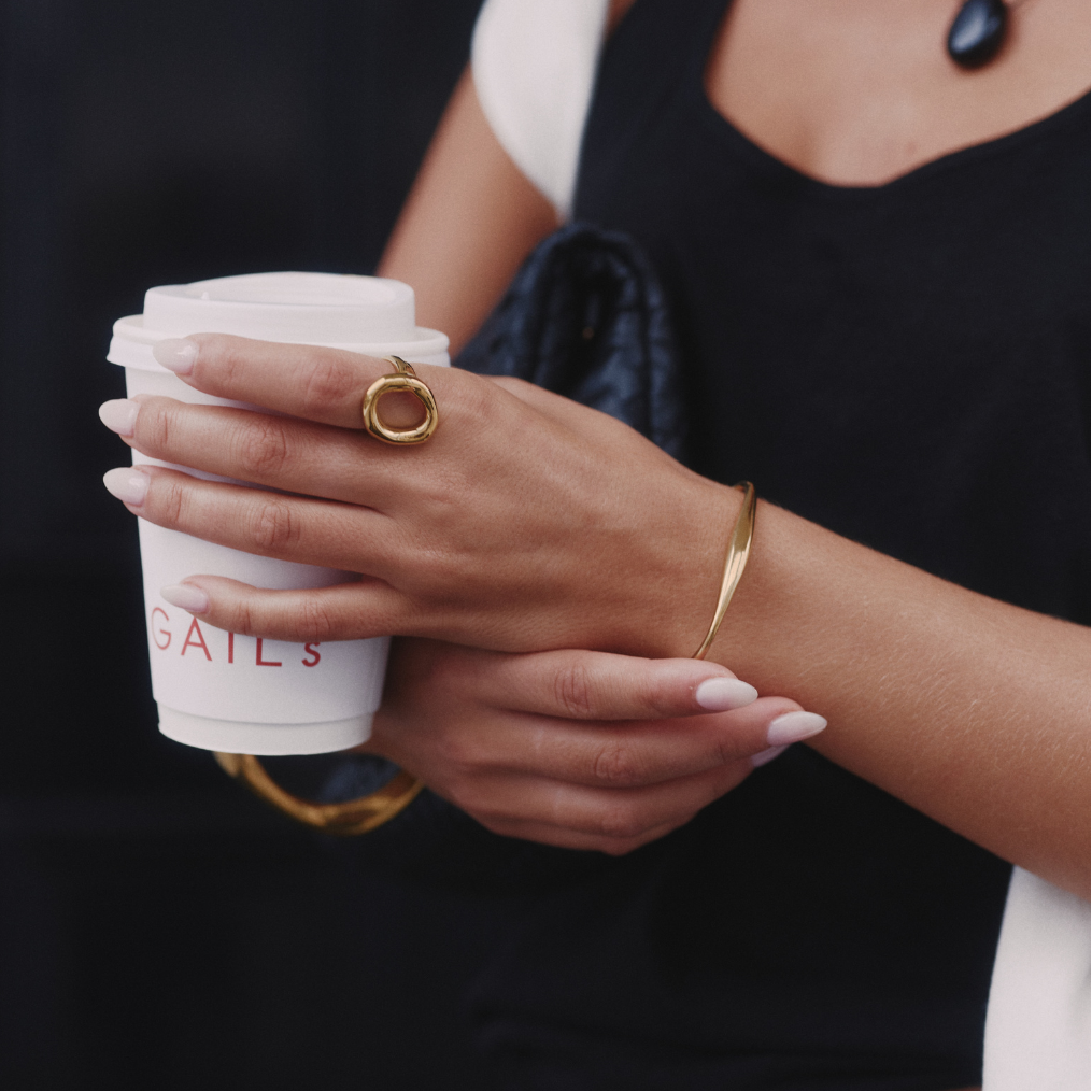 Gold Curved Bracelet