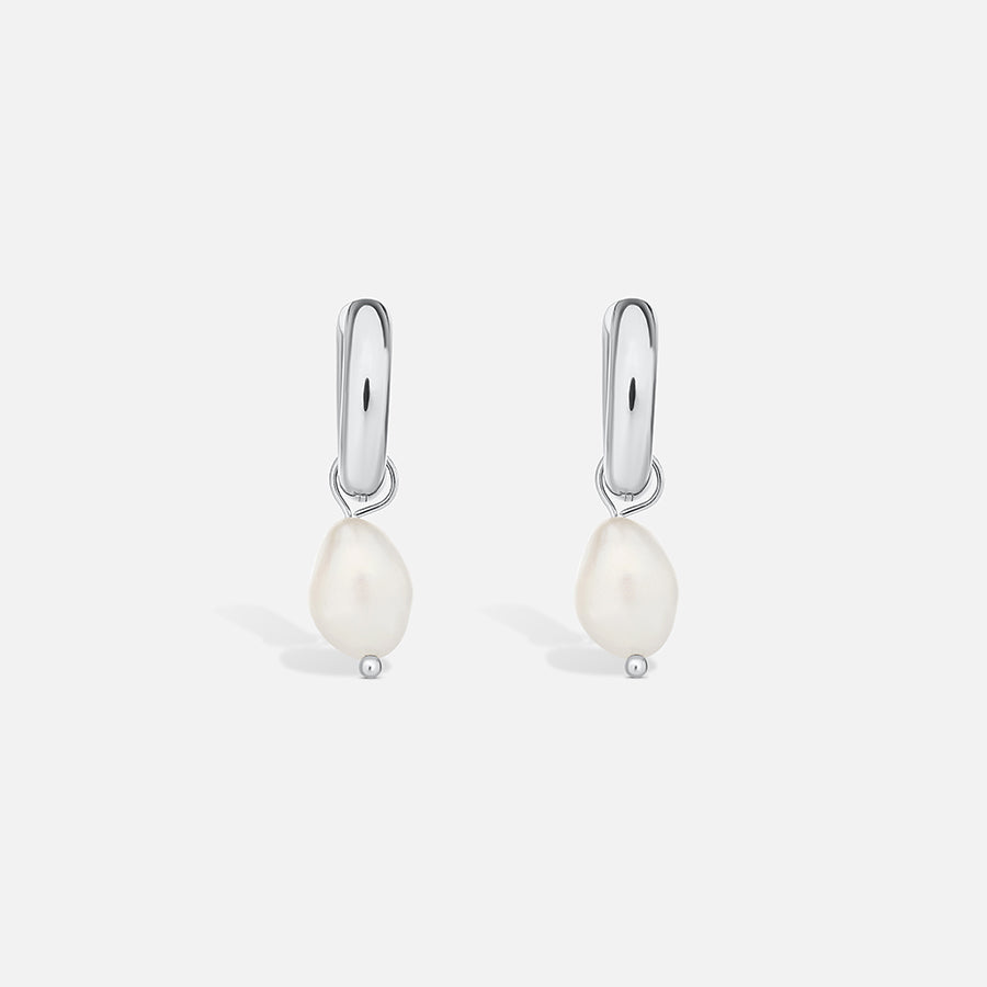 Pearl Drop Earrings - Silver