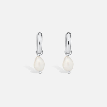 Pearl Drop Earrings - Silver
