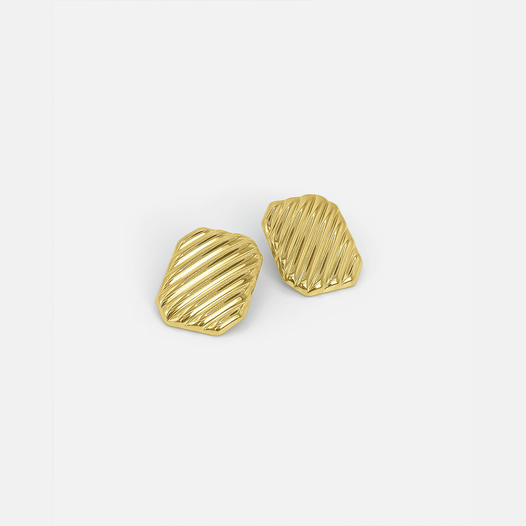Ribbed Earrings Gold