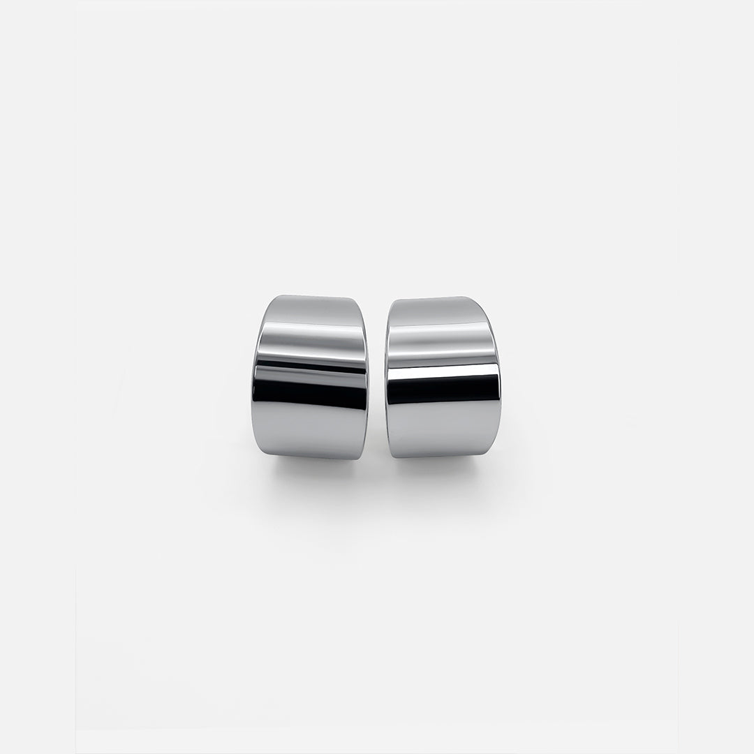Glossy Hoops Silver