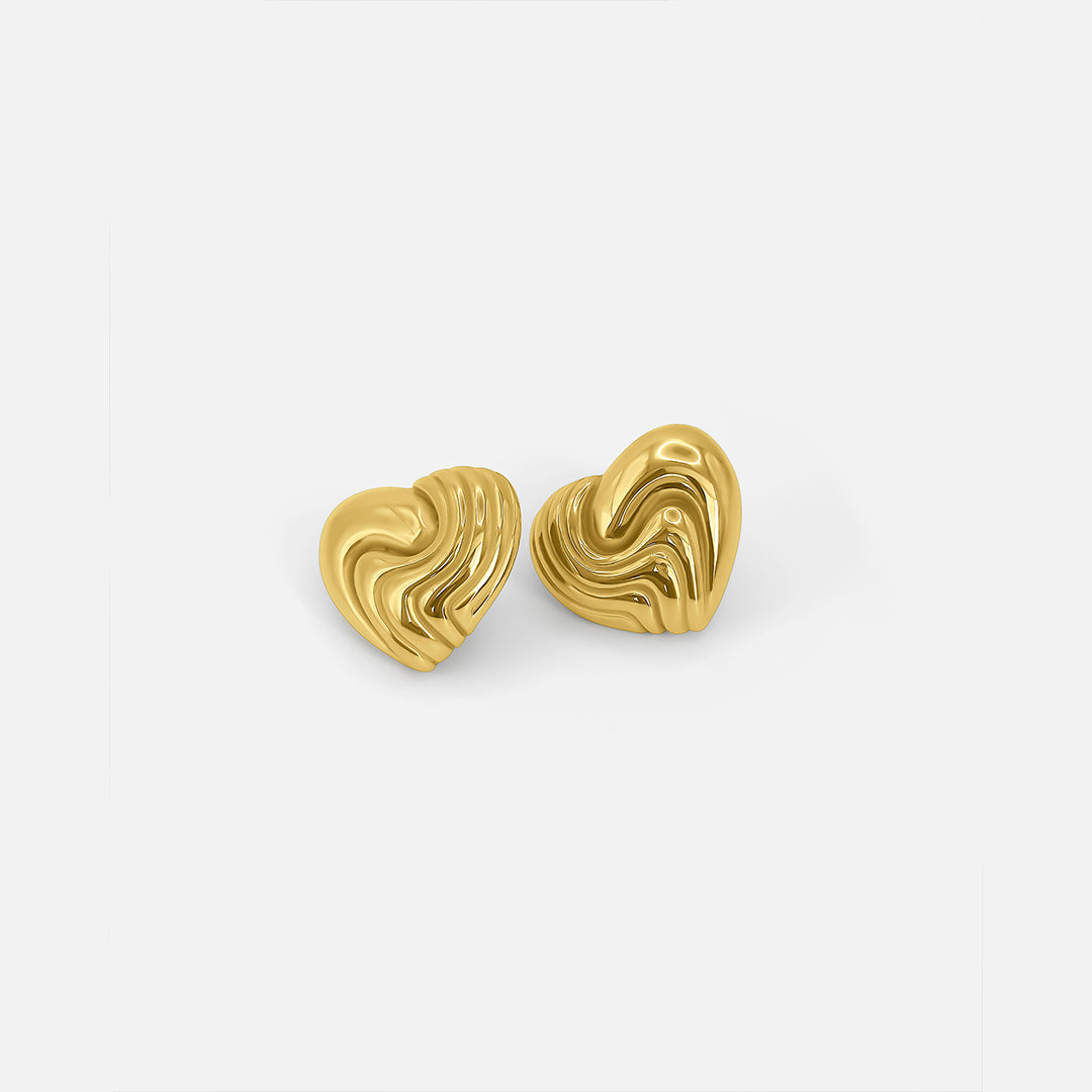 Textured Heart Earrings