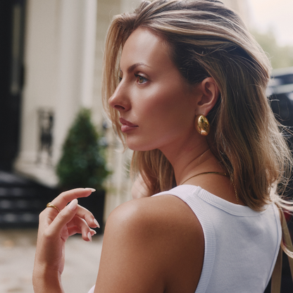 Gold Oval Earrings