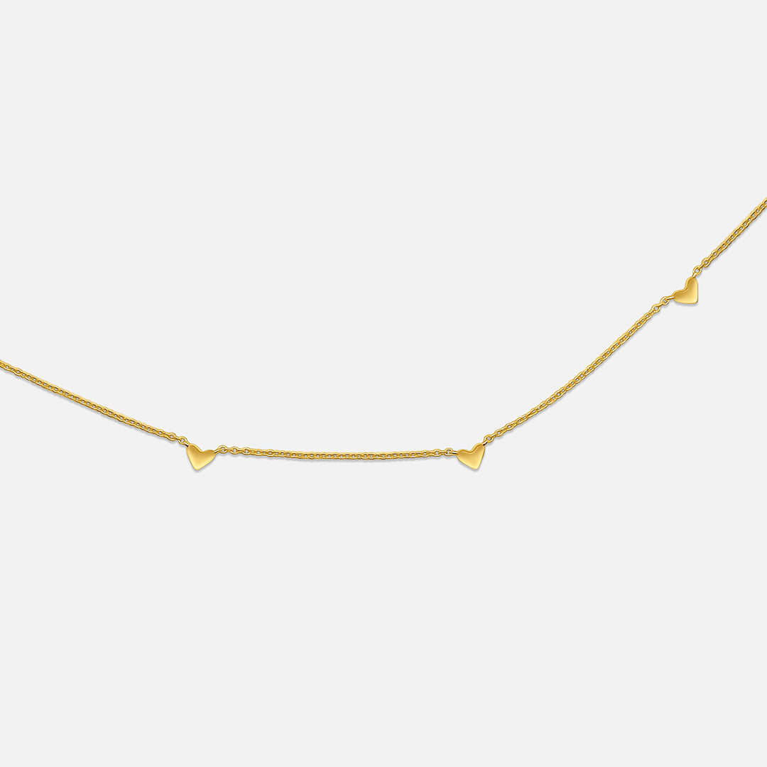 Fine Heart Charm Necklace - Gold