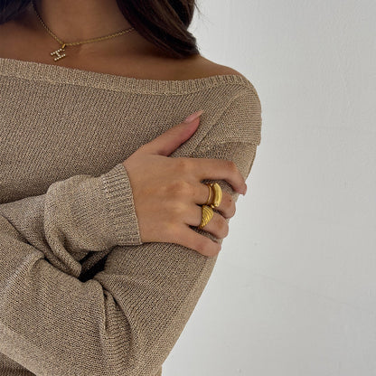 Ripple Ring Gold