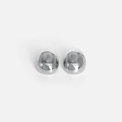 Silver Oval Earrings