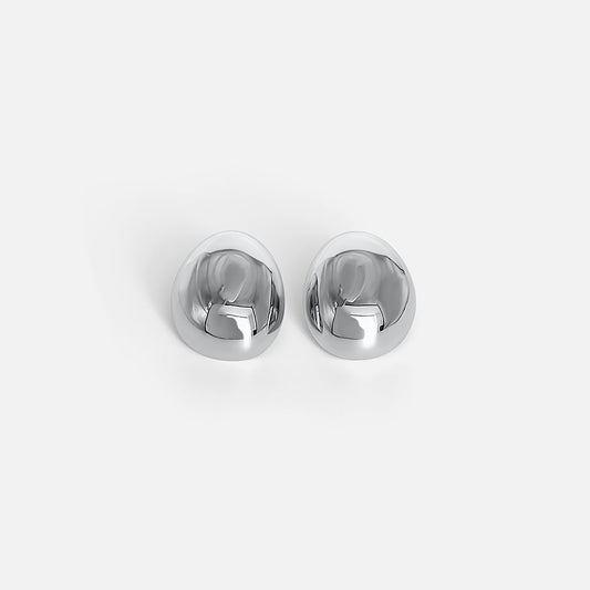 Silver Oval Earrings