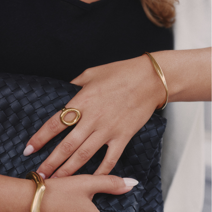 Gold Curved Bracelet