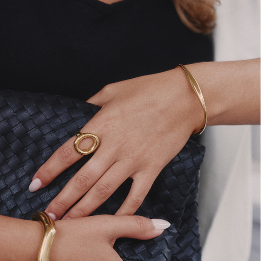 Gold Curved Bracelet