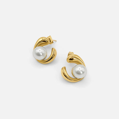 Gold Pearl Detail Earring