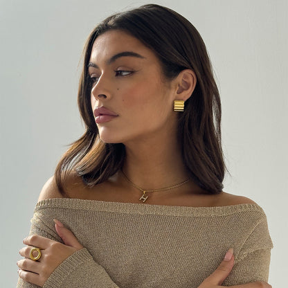 Mini Ribbed Earrings
