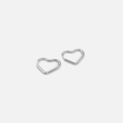 Mini Heart Hoops Silver