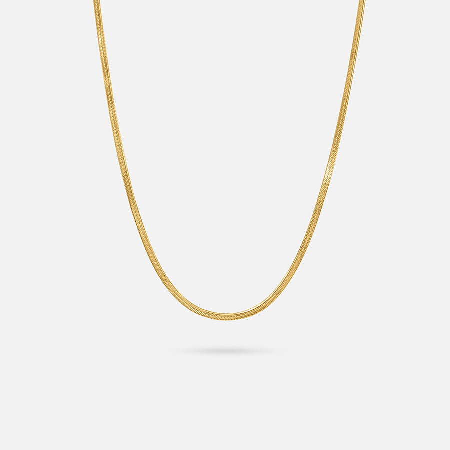 Gold Textured Necklace Slim