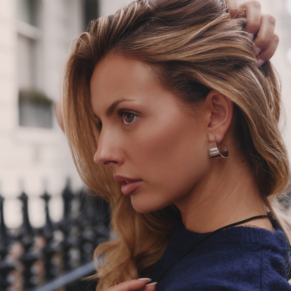 Glossy Hoops Silver