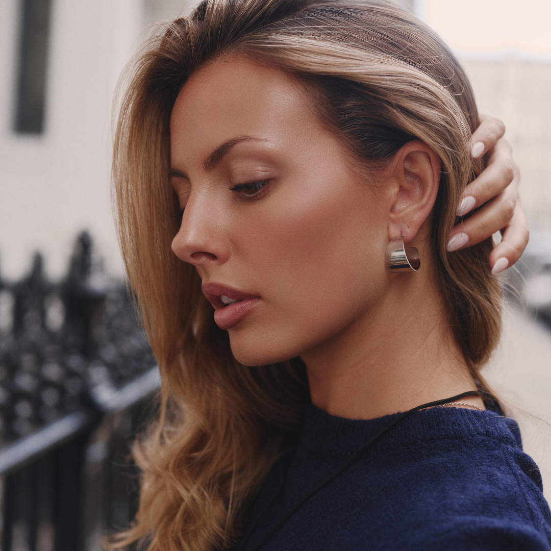 Glossy Hoops Silver