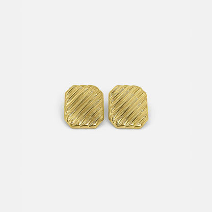 Ribbed Earrings Gold