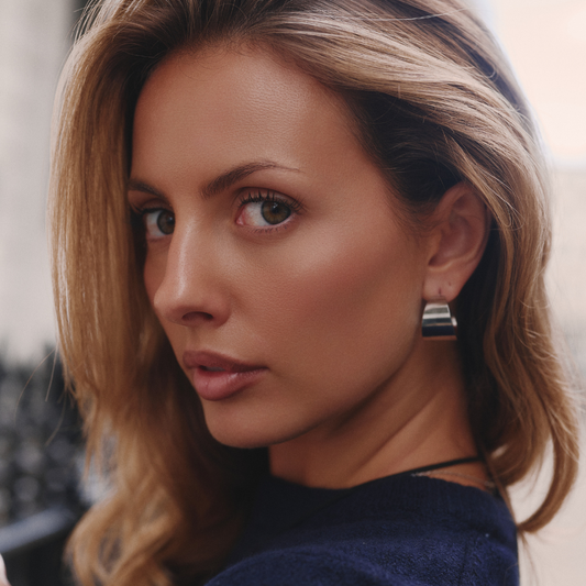 Glossy Hoops Silver