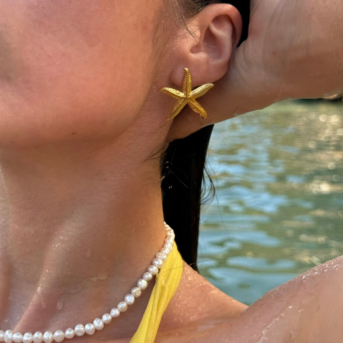 Gold Starfish Earrings