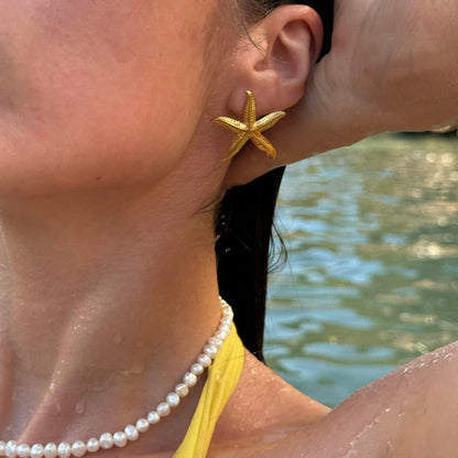 Gold Starfish Earrings