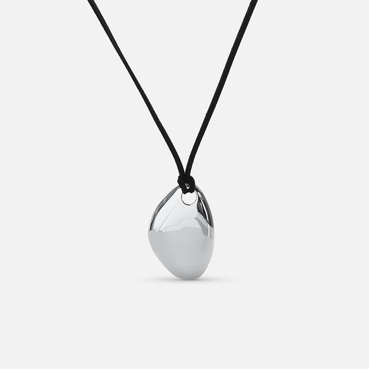Cord Pendant Necklace - Silver