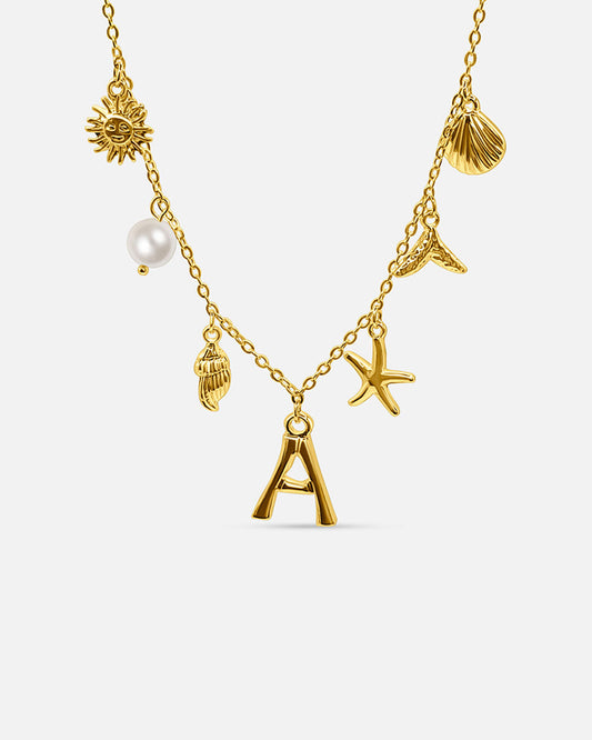 Gold Ocean Letter Necklace
