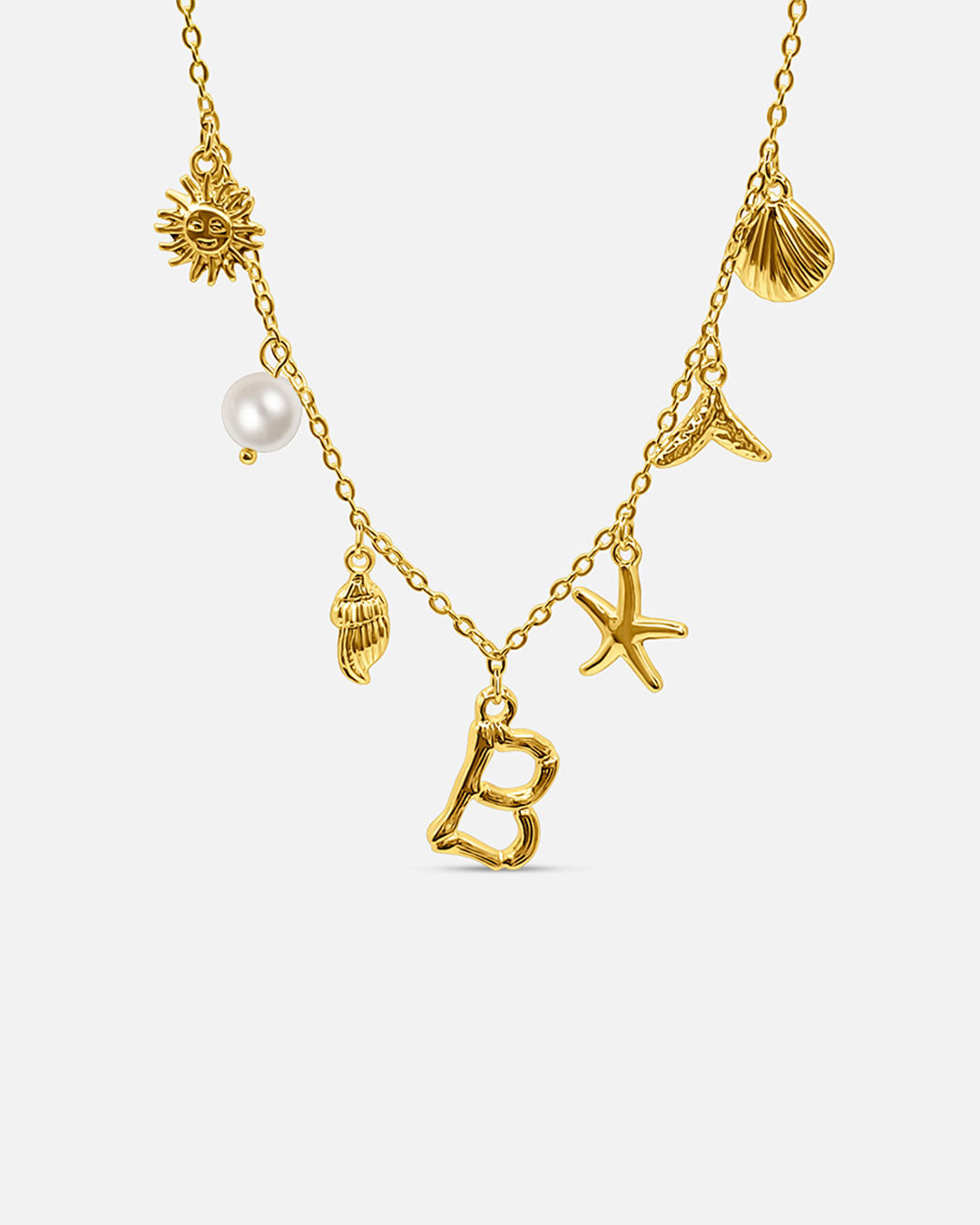 Gold Ocean Letter Necklace