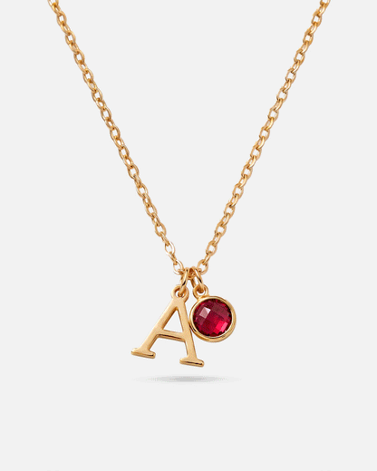Initial Birthstone Necklace