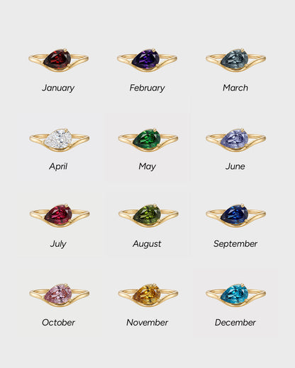 Pear Cut Birthstone Ring