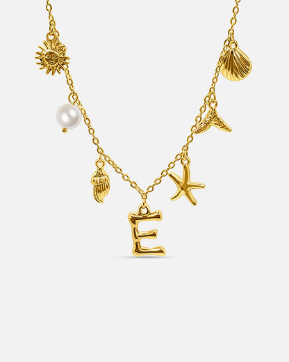 Gold Ocean Letter Necklace