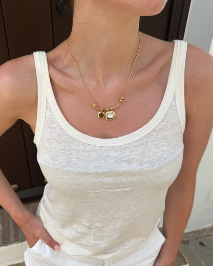 Double Gemstone Necklace