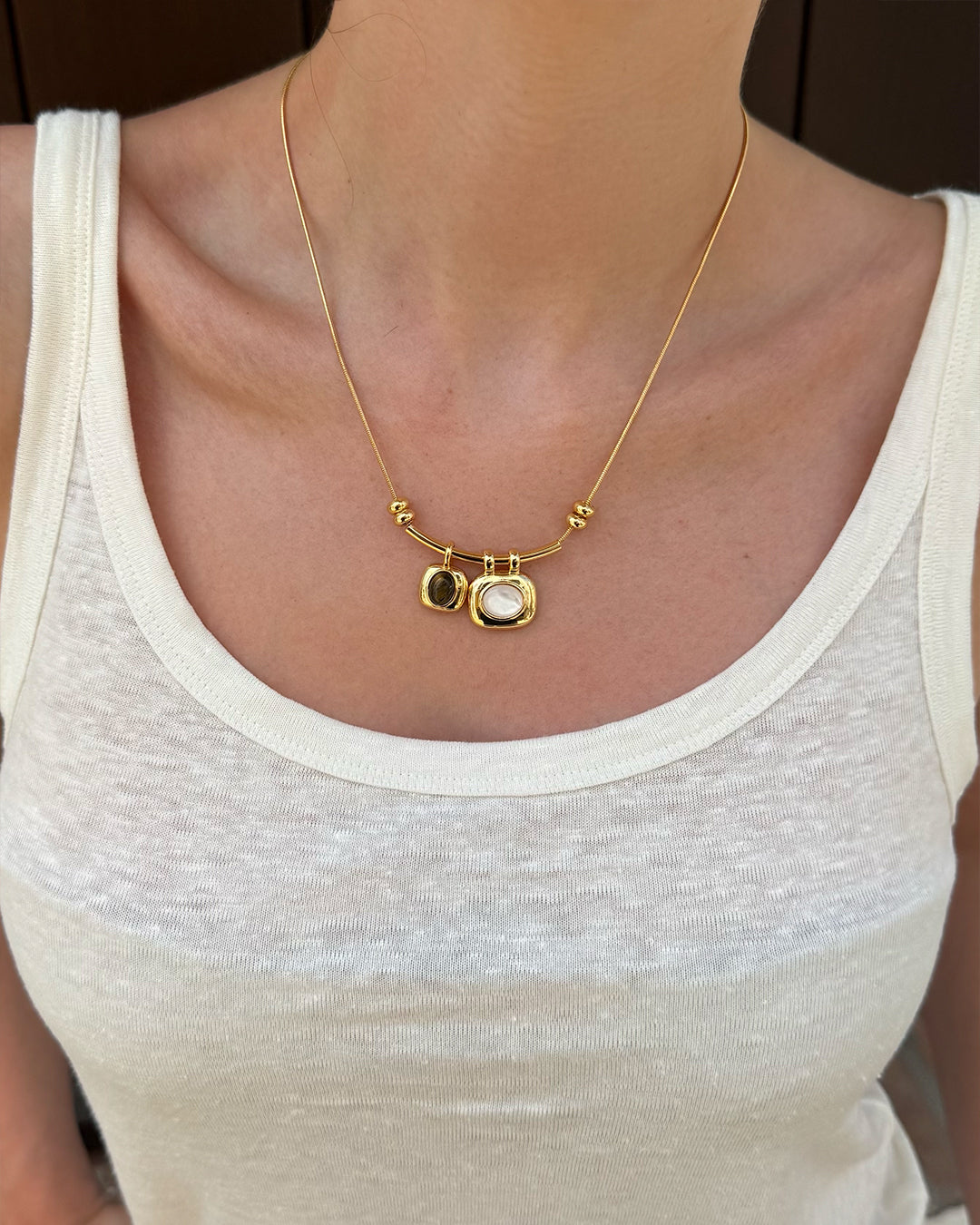 Double Gemstone Necklace