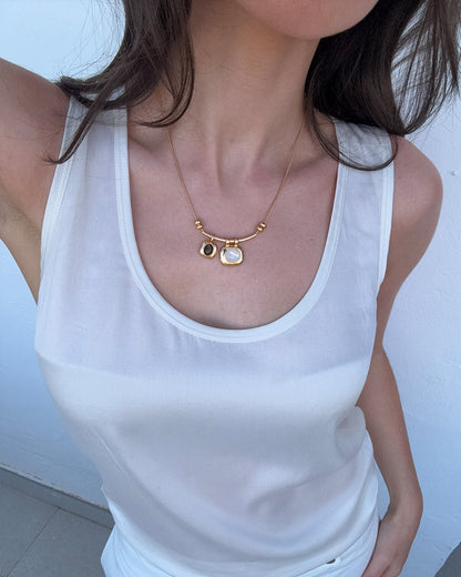 Double Gemstone Necklace
