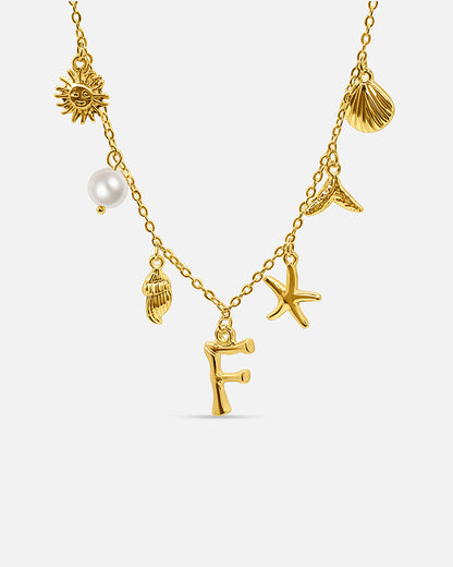 Gold Ocean Letter Necklace