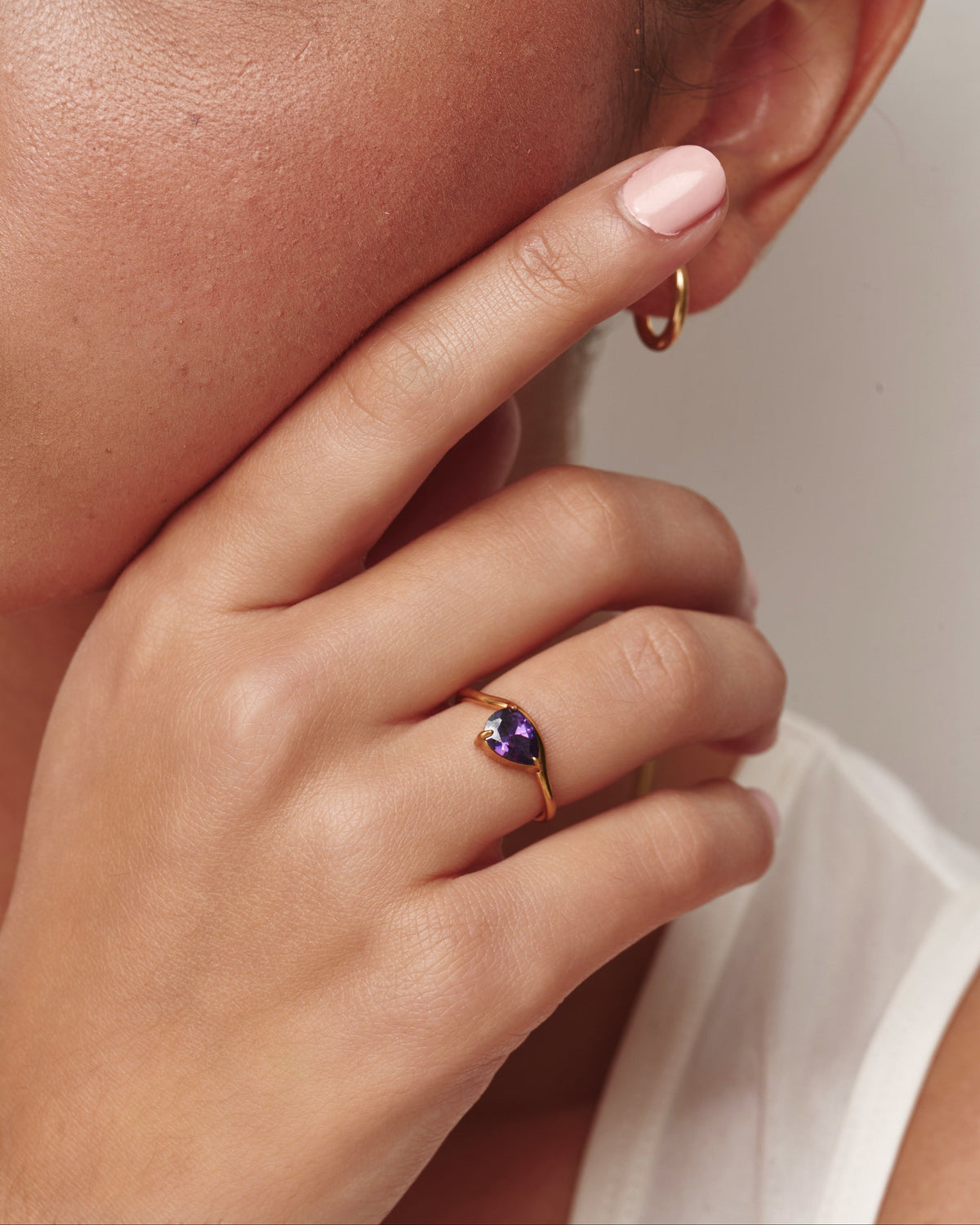 Pear Cut Birthstone Ring